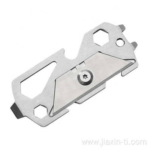 Pocket Keychain Multitool Stainless Steel Titanium EDC Knife